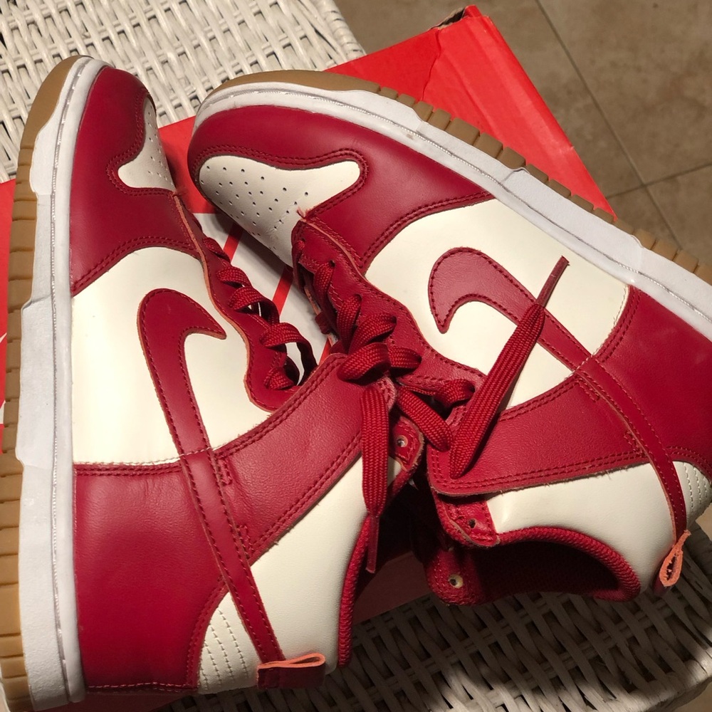 Nike Red and Cream High-Tops